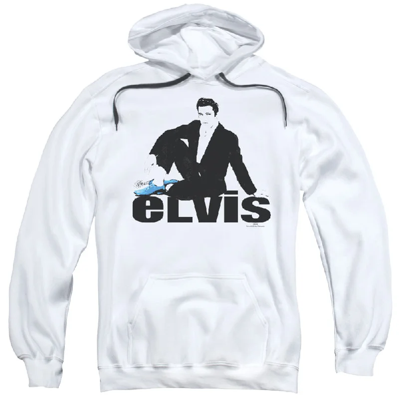 Time-Limited Offer Elvis Presley Hoodie Blue Suede Shoes White Hoody