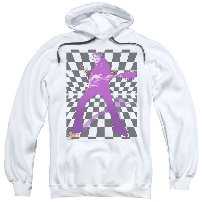 Extra Discounts Elvis Presley Hoodie Checkered Portrait White Hoody