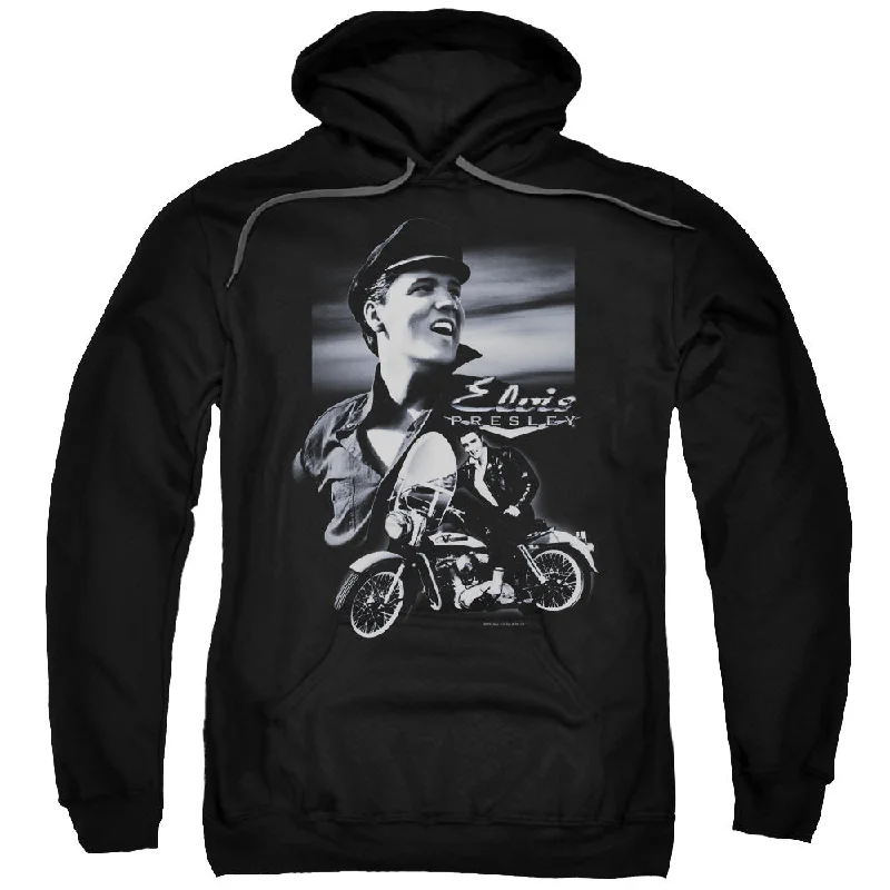 Steals and Deals Elvis Presley Hoodie Motorcycle Black Hoody