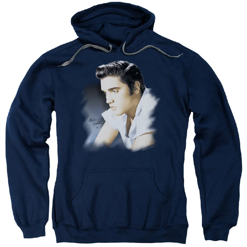 Fantastic Deals Elvis Presley Hoodie Profile Navy Hoody