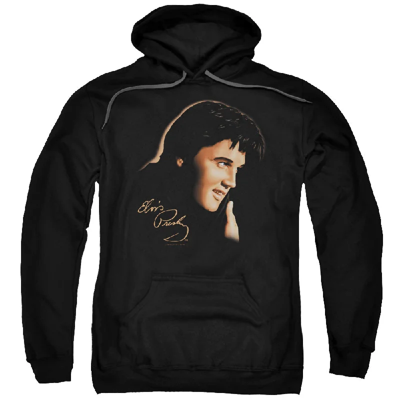 Hurry In Elvis Presley Hoodie Side Profile Portrait Black Hoody