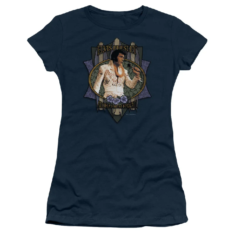 Best Bargains Elvis Presley Juniors T-Shirt Aloha From Hawaii Navy Tee