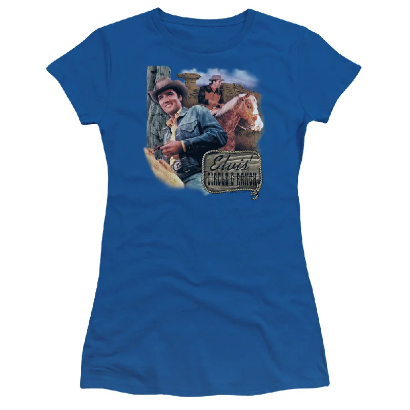New Markdowns Elvis Presley Juniors T-Shirt Circle G Ranch Royal Tee