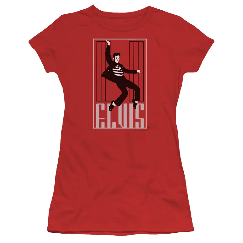 Inventory Reduction Elvis Presley Juniors T-Shirt Dancing Jailhouse Rock Red Tee