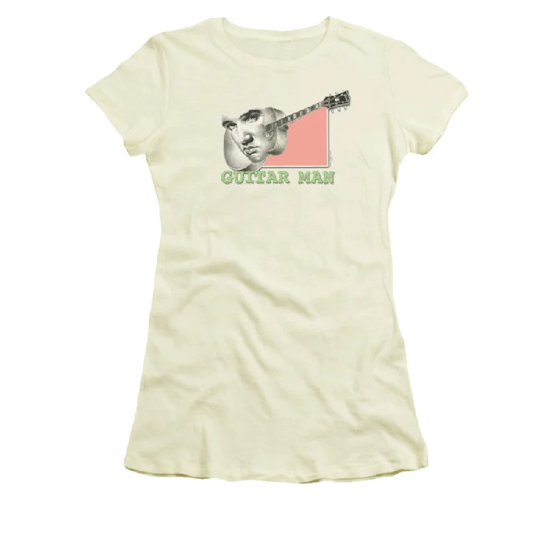 Flash Deals Elvis Presley Juniors T-Shirt Guitar Man Cream Tee
