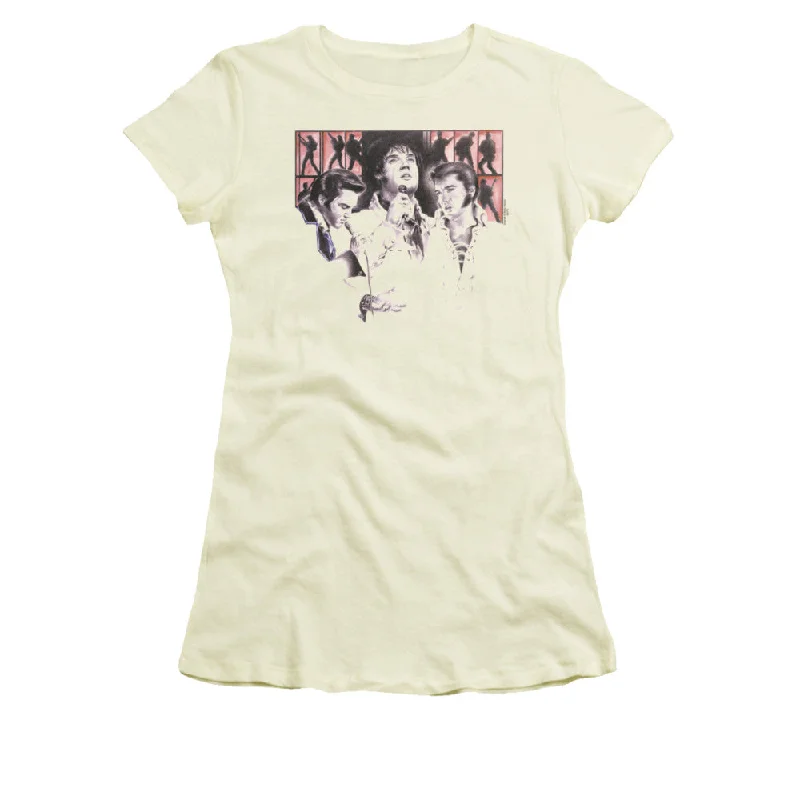 Daily Deals Elvis Presley Juniors T-Shirt In Concert Cream Tee