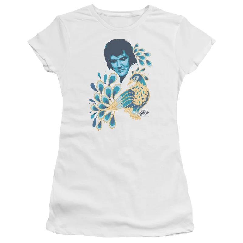 Don't Miss Elvis Presley Juniors T-Shirt Peacock Suit White Tee