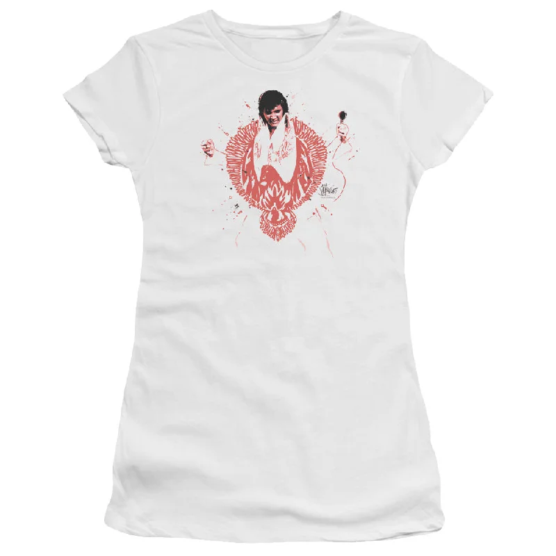Weekend Deal Elvis Presley Juniors T-Shirt Red Phoenix Suit White Premium Tee