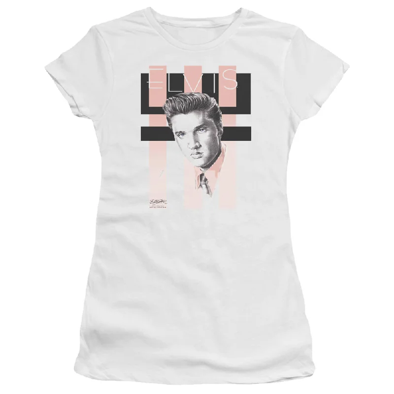 Must-Have Deals Elvis Presley Juniors T-Shirt Retro Portrait White Tee