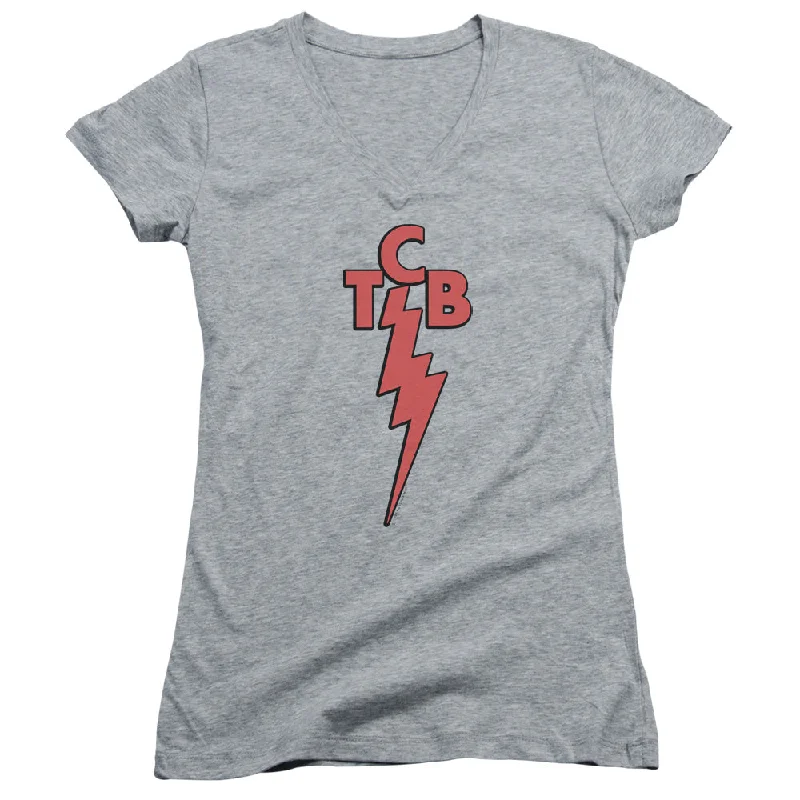 New Arrival Elvis Presley Juniors V-Neck T-Shirt TCB Athletic Heather Tee