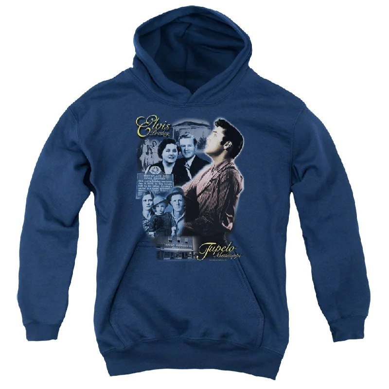 Unmissable Offer Elvis Presley Kids Hoodie Collage Navy Hoody
