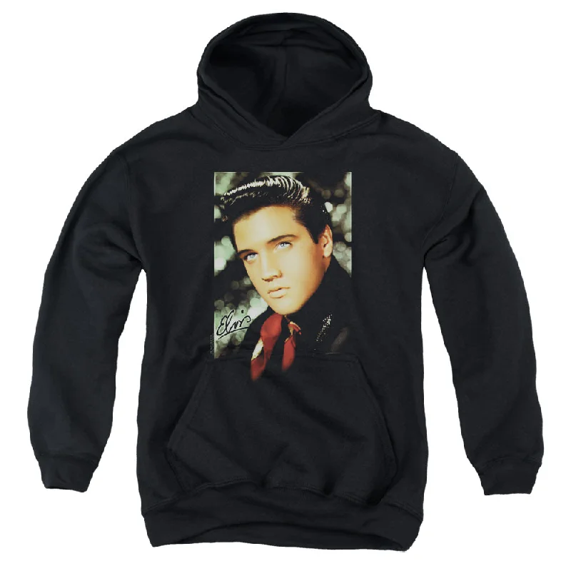 Act Now Elvis Presley Kids Hoodie Dreamy Portrait Black Hoody