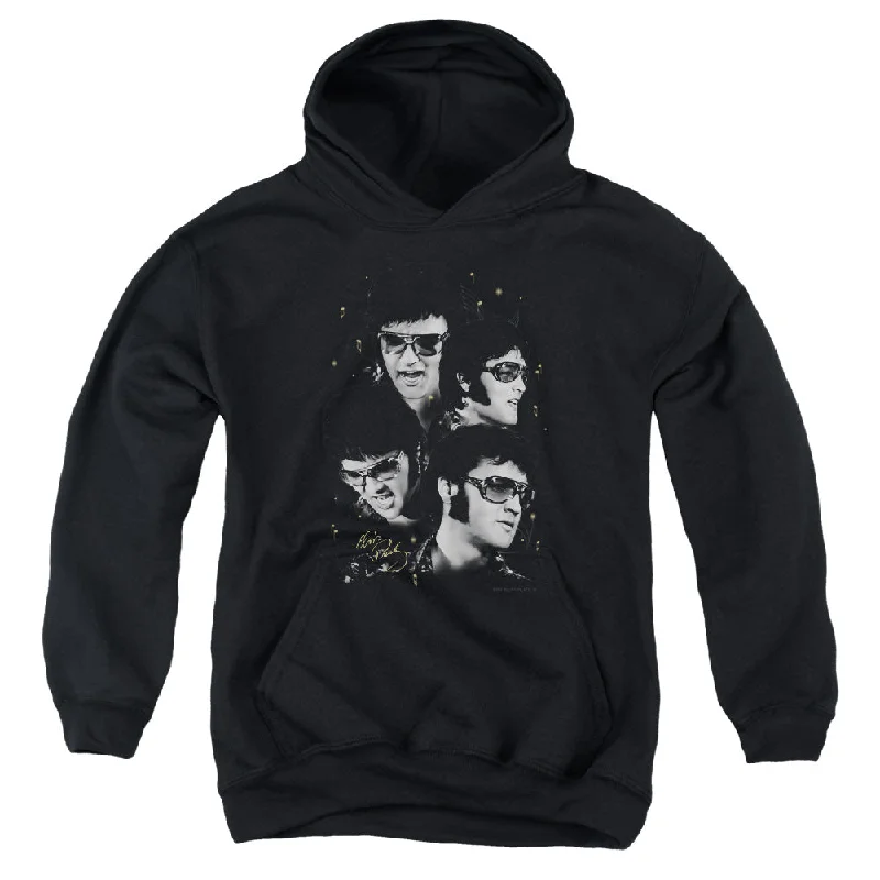 Online Exclusive Elvis Presley Kids Hoodie Faces Black Hoody