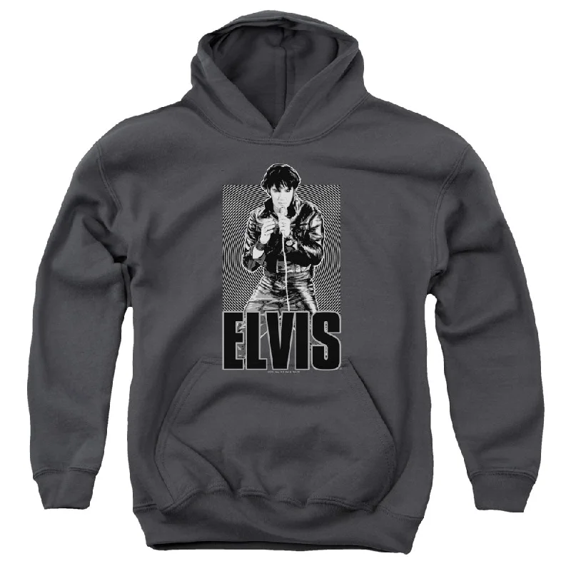 Deal Zone Elvis Presley Kids Hoodie Leather Jacket Charcoal Hoody