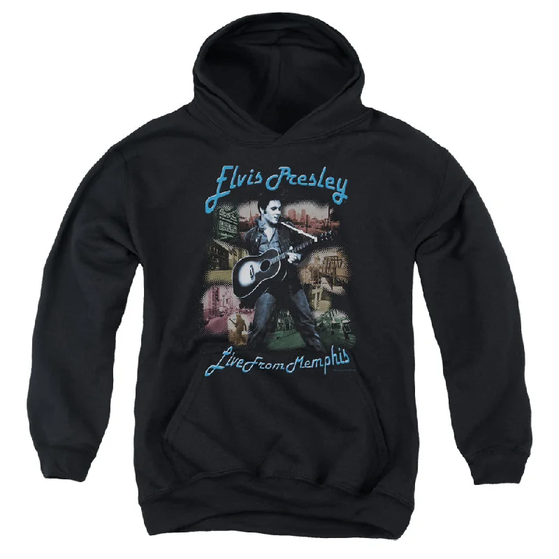 Special Discount Elvis Presley Kids Hoodie Live from Memphis Black Hoody