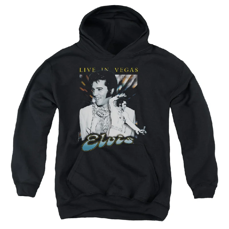 Super Deal Elvis Presley Kids Hoodie Live in Vegas Black Hoody