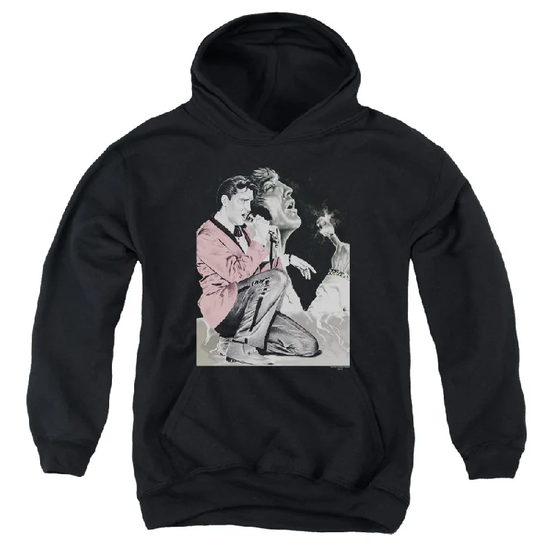 Act Now Elvis Presley Kids Hoodie Mic Smoking Black Hoody