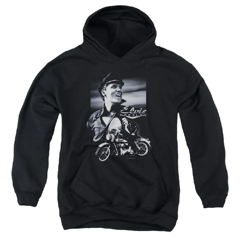 Super Sale Elvis Presley Kids Hoodie Motorcycle Black Hoody