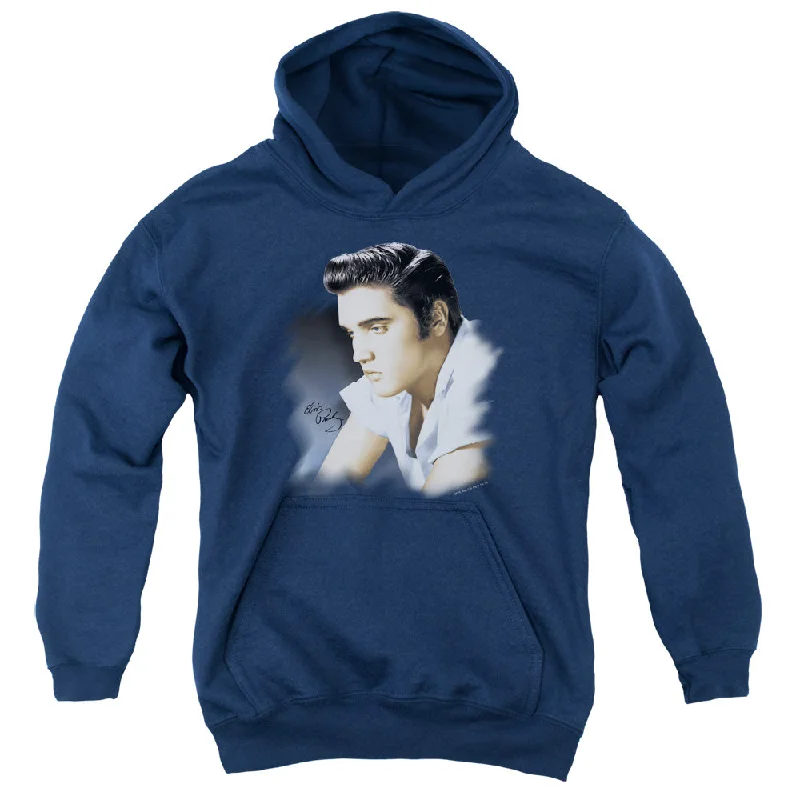 Bargain Prices Elvis Presley Kids Hoodie Profile Navy Hoody
