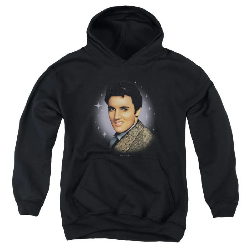 Value Deals Elvis Presley Kids Hoodie Star Portrait Black Hoody
