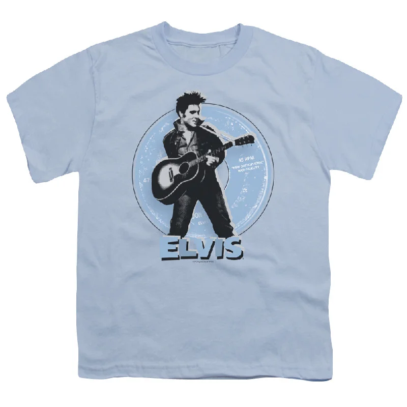 Act Fast Elvis Presley Kids T-Shirt 45 RPM Light Blue Tee