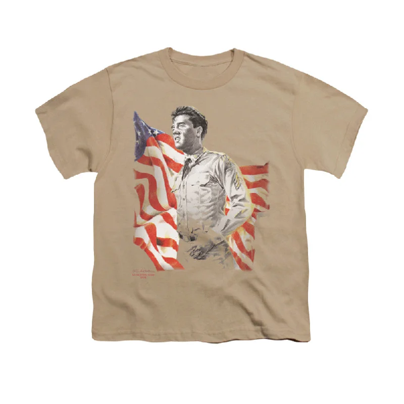 The Best Prices Elvis Presley Kids T-Shirt American Flag Sand Tee