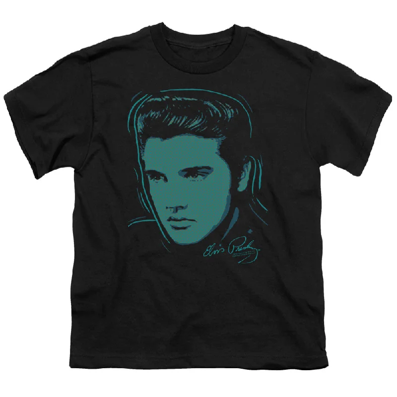 Take Advantage Elvis Presley Kids T-Shirt Dots Portrait Black Tee