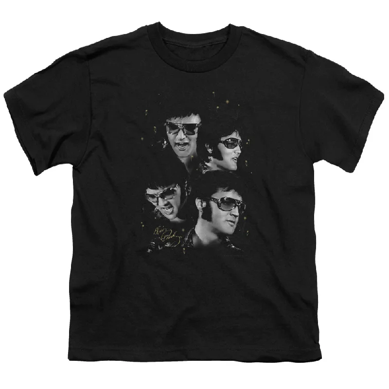 Instant Savings Elvis Presley Kids T-Shirt Faces Black Tee