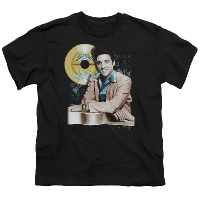 Best Deals Elvis Presley Kids T-Shirt Golden Records Black Tee