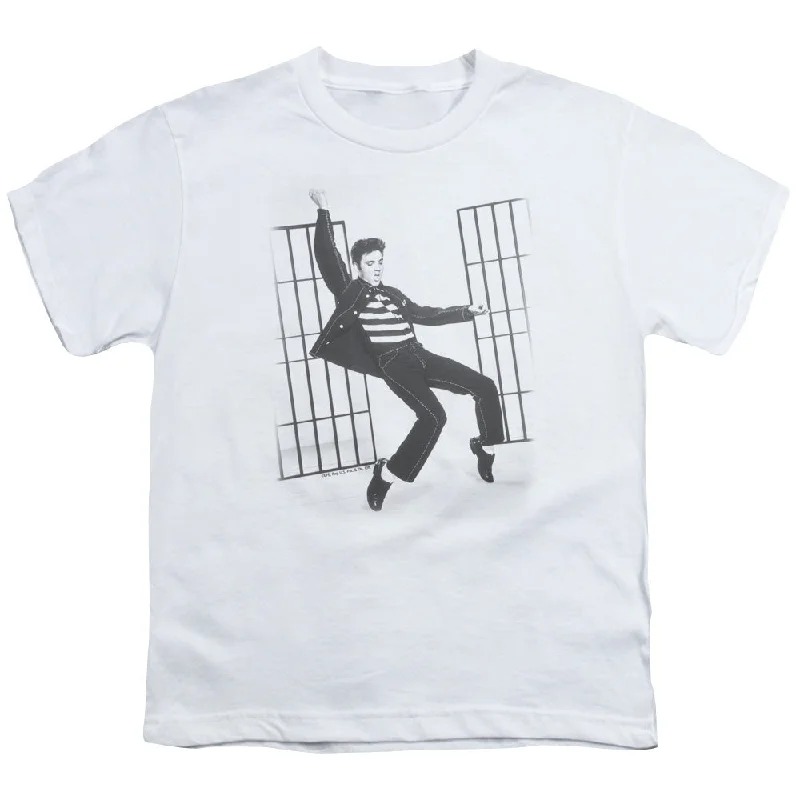 Midnight Sale Elvis Presley Kids T-Shirt Jailhouse Rock White Tee