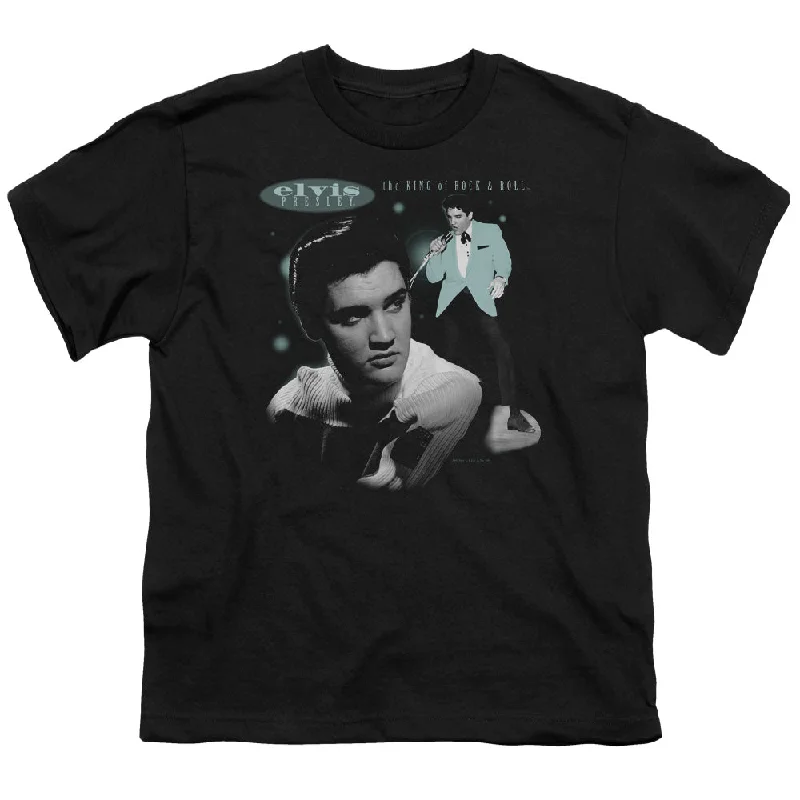 Act Fast Elvis Presley Kids T-Shirt King of Rock and Roll Black Tee