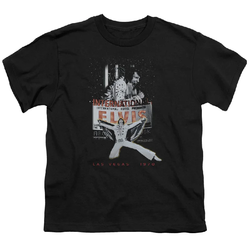 Exclusive Savings Elvis Presley Kids T-Shirt Las Vegas 1970 Black Tee