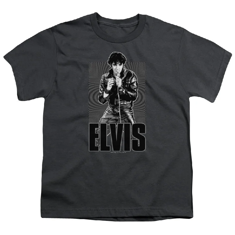 Deal Explosion Elvis Presley Kids T-Shirt Leather Jacket Charcoal Tee