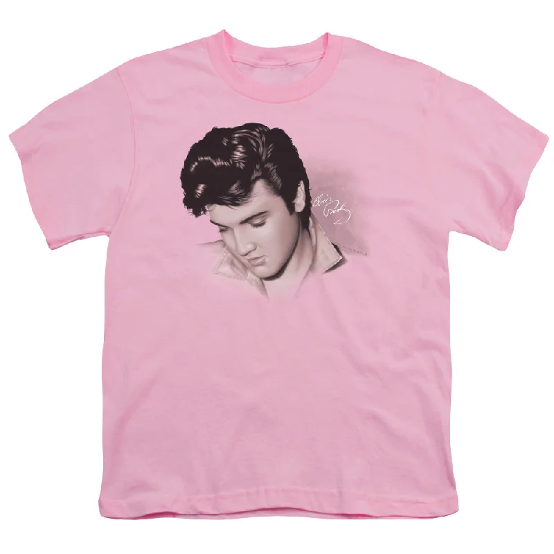 Deal of the Week Elvis Presley Kids T-Shirt Looking Down Pink Tee