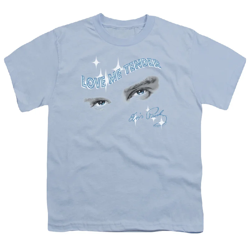 Don't Miss Elvis Presley Kids T-Shirt Love Me Tender Eyes Light Blue Tee