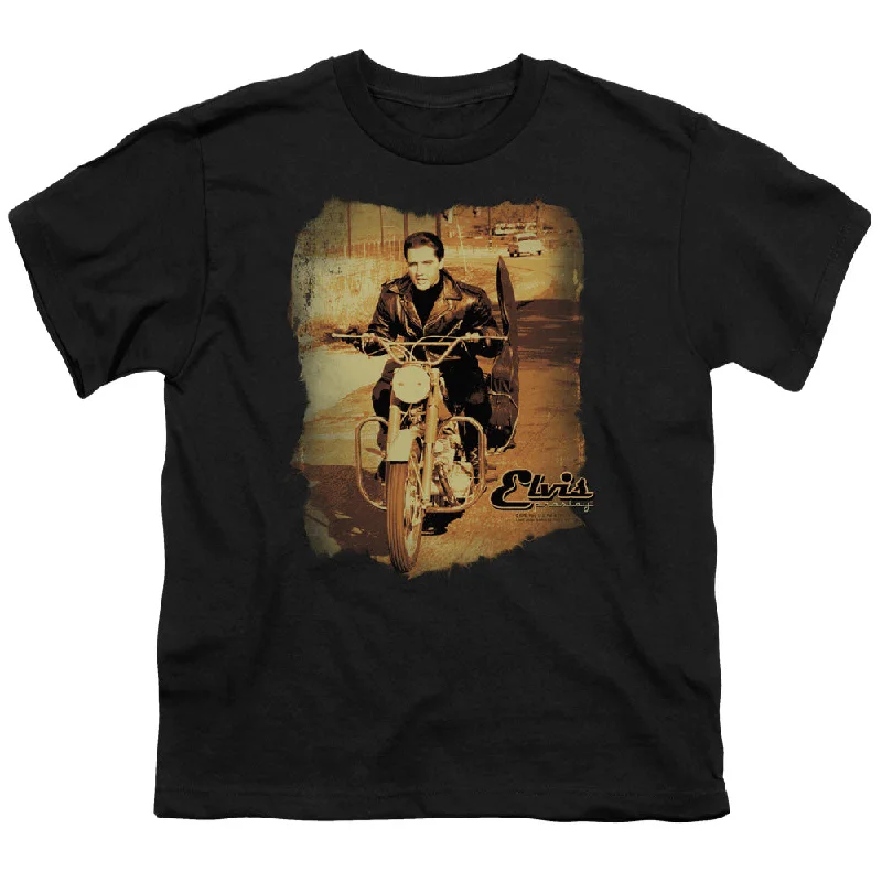 Deal Frenzy Elvis Presley Kids T-Shirt On The Road Black Tee
