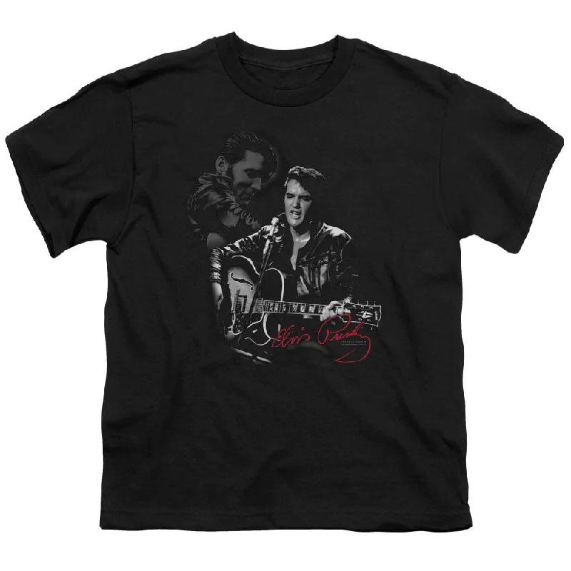 Now or Never Elvis Presley Kids T-Shirt Performance Black Tee