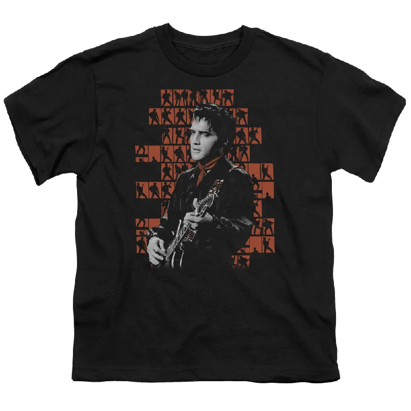 Discount Deals Elvis Presley Kids T-Shirt Poses Black Tee