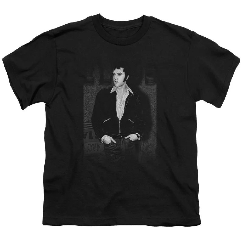 Epic Deals Elvis Presley Kids T-Shirt Posing Black Tee