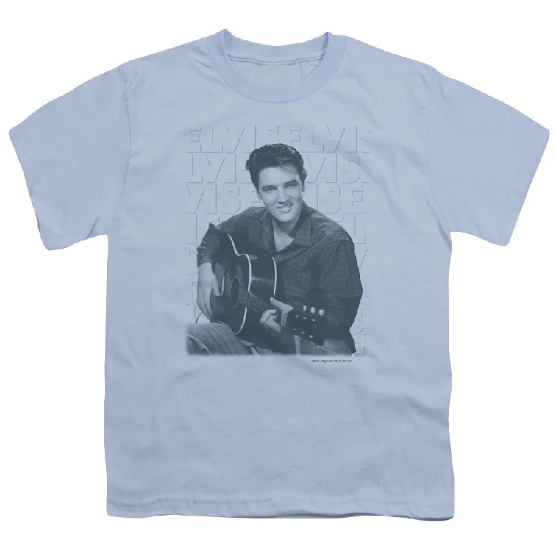 Exclusive Online Offer Elvis Presley Kids T-Shirt Posing with Guitar Light Blue Tee