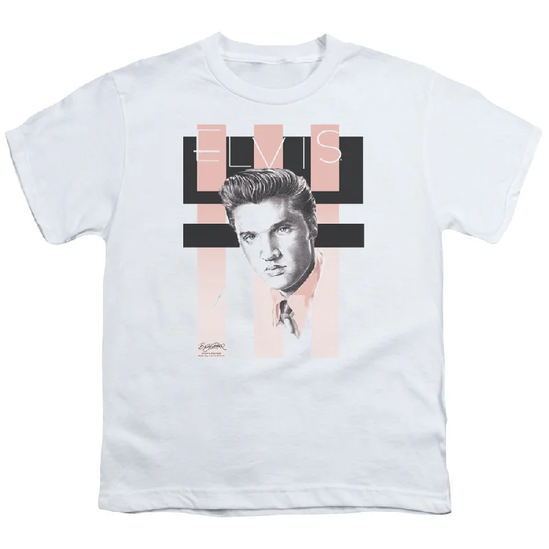 Limited Availability Elvis Presley Kids T-Shirt Retro Portrait White Tee