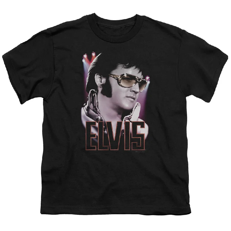 Price Meltdown Elvis Presley Kids T-Shirt Sideburns Black Tee