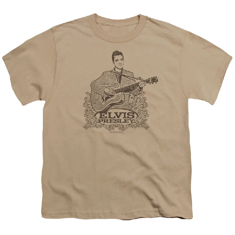 Act Fast Elvis Presley Kids T-Shirt Sketch Portrait Sand Tee