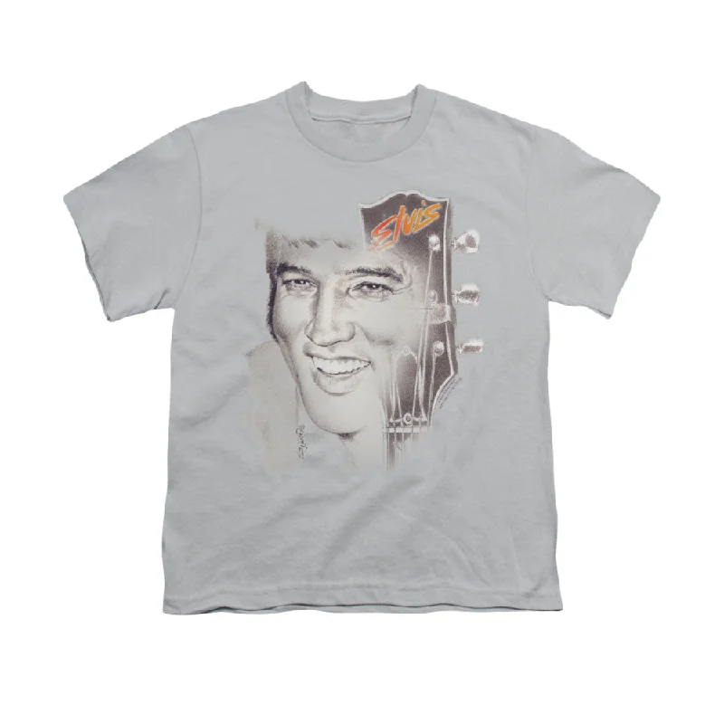 Big Discounts Elvis Presley Kids T-Shirt Smiling Silver Tee
