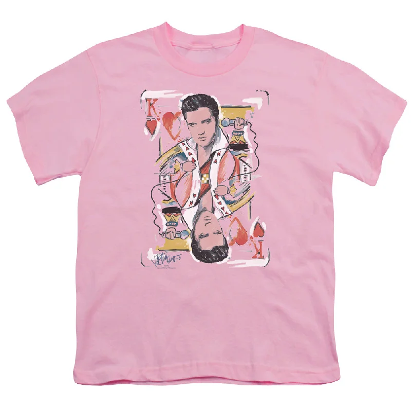Price Drop Alert Elvis Presley Kids T-Shirt The King of Hearts Pink Tee