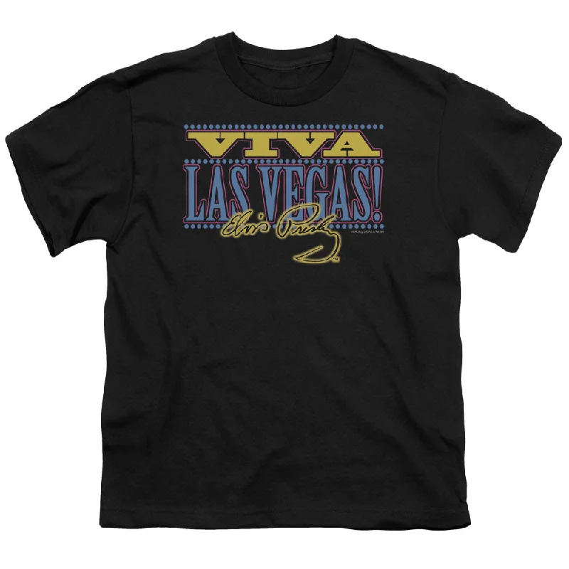 Super Bargain Elvis Presley Kids T-Shirt Viva Las Vegas Black Tee