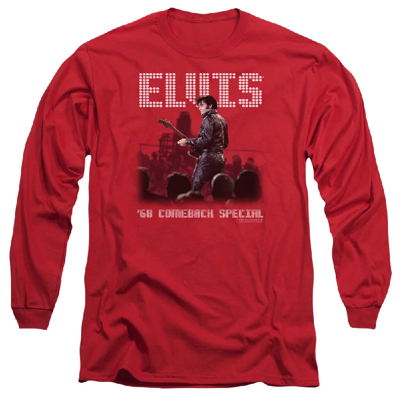 Bonus Savings Elvis Presley Long Sleeve T-Shirt 68 Comeback Special Red Tee