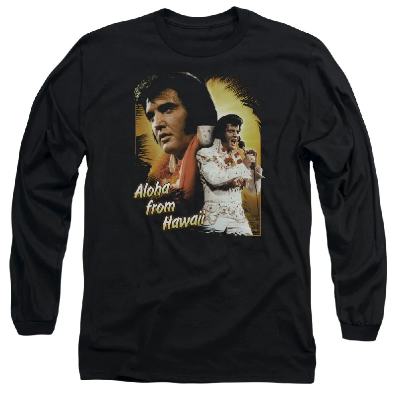 Stock Up and Save Elvis Presley Long Sleeve T-Shirt Aloha from Hawaii Black Tee