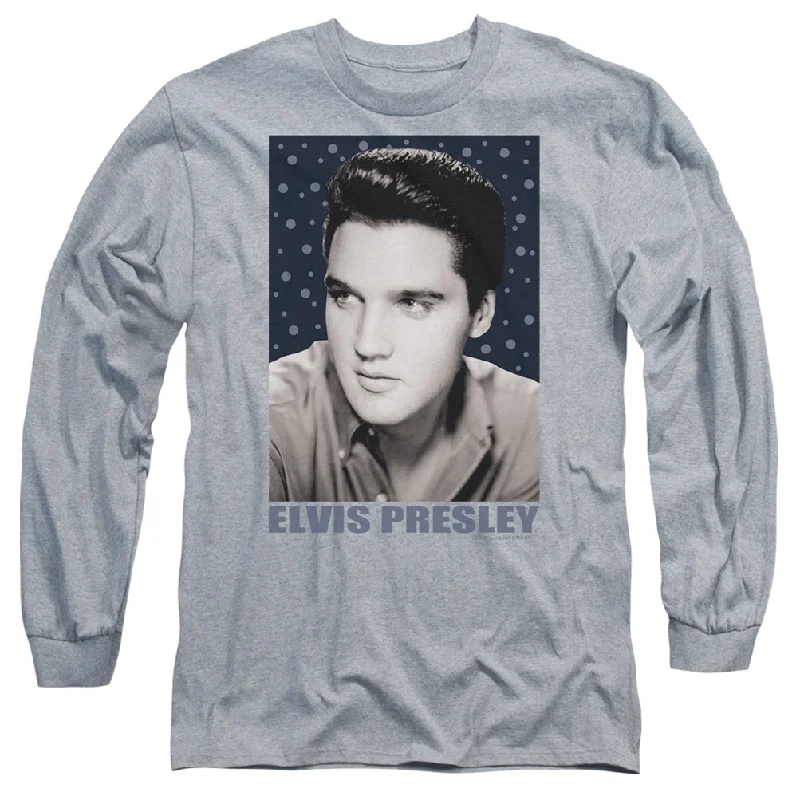 Grand Opening Sale Elvis Presley Long Sleeve T-Shirt Bubbles Portrait Athletic Heather