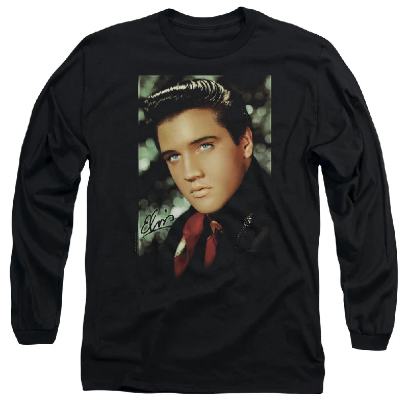 Online Specials Elvis Presley Long Sleeve T-Shirt Dreamy Portrait Black Tee